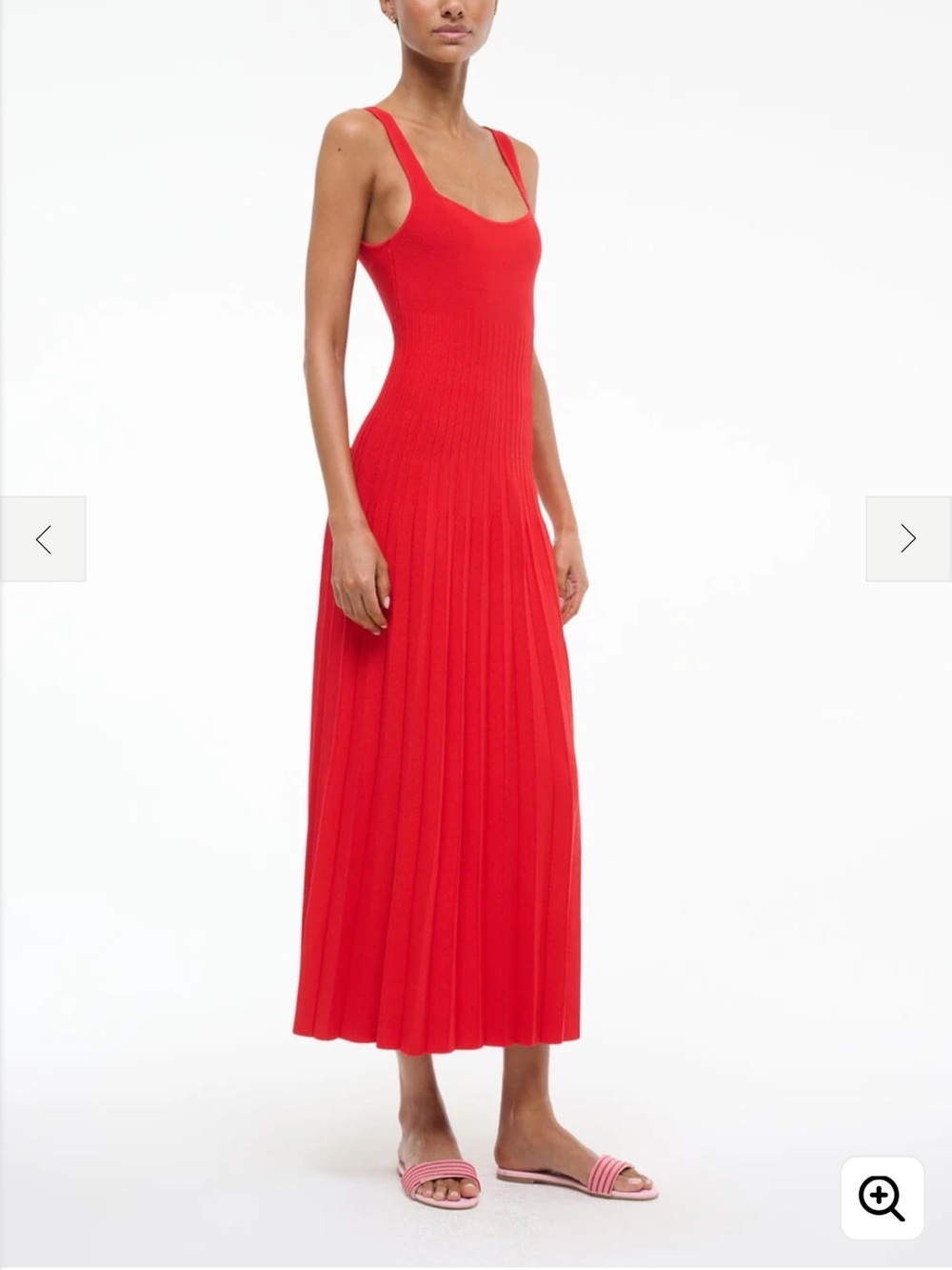 Staud Elison Red rose 🌹 Pleated Knit Maxi Dress - Brand: